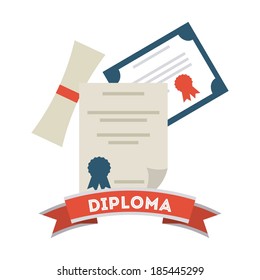 Graduation design over white  background, vector illustration