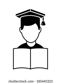 Graduation design over white  background, vector illustration