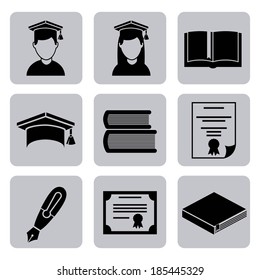 Graduation design over white background vector illustration