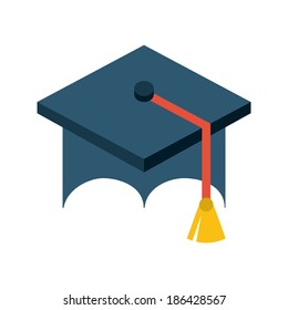 Graduation design over white background, vector illustration