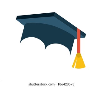 Graduation design over white background, vector illustration