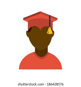Graduation design over white background, vector illustration