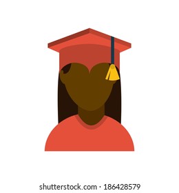 Graduation design over white background, vector illustration