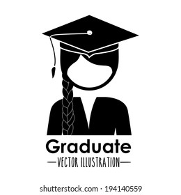 Graduation design over white background, vector illustration