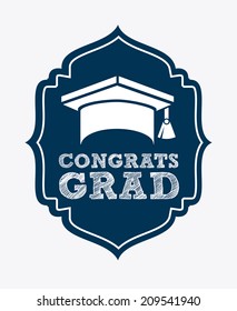 graduation design over white background vector illustration