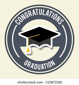 graduation design over  white background vector illustration