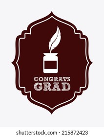 graduation design over white  background vector illustration