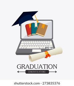 Graduationsdesign auf weißem Hintergrund, Vektorillustration.