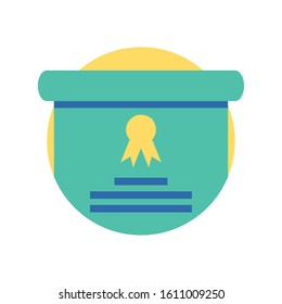 Graduation diplom design, University education school college academic ceremony degree and student theme Vector illustration