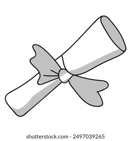 Graduation Diploma with Elegant Silver Bow