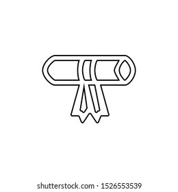 Graduation diploma icon. Education certificate  symbol
