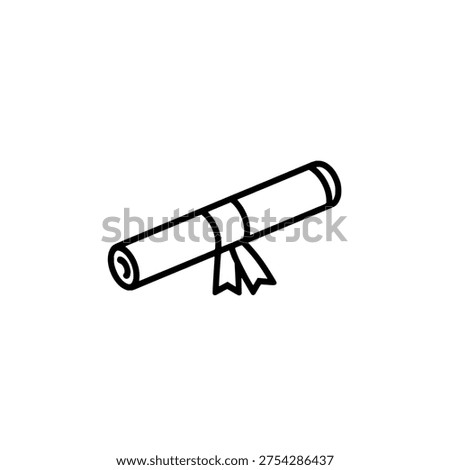 Graduation diploma icon logo design. Academic certificate sign and symbol. Graduation scroll icon. Education achievement.