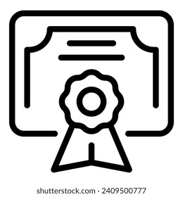 Graduation diploma icon outline vector. Training system. Online management