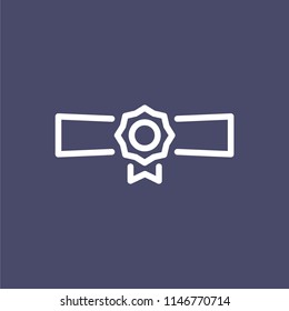 Graduation diploma icon simple flat style outline illustration.