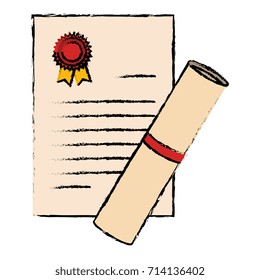 graduation diploma isolated icon