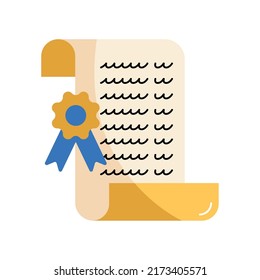 graduation diploma with medal icon