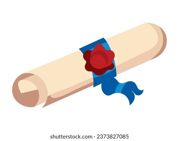 graduation diploma roll degree isolated
