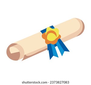 graduation diploma roll illustration isolated