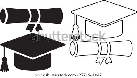 graduation diploma scroll degree holder icon vector