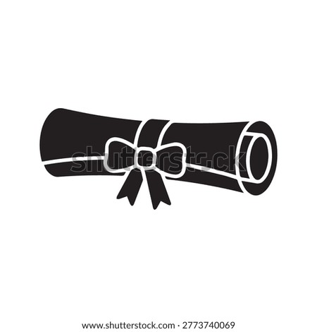 Graduation diploma scroll icon with elegant ribbon for academic design