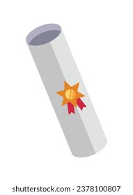 graduation diploma and stamp vector isolated
