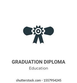 Graduation diploma vector icon on white background. Flat vector graduation diploma icon symbol sign from modern education collection for mobile concept and web apps design.