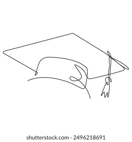 Graduation Doodle made of lines on a white background. Graduation concept.