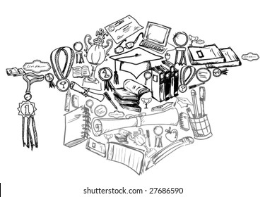Graduation Doodles - Vector