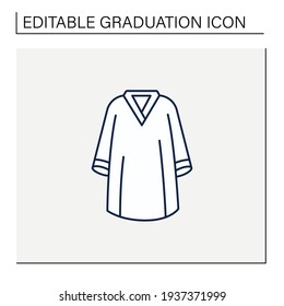 Graduation dress line icon. Special graduate mantle. Holiday costume. Graduate uniform.Graduation concept.Isolated vector illustration.Editable stroke