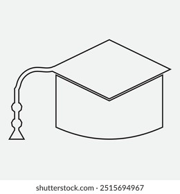 Icono de la graduación y del casquillo de la Educación. Ilustración vectorial.