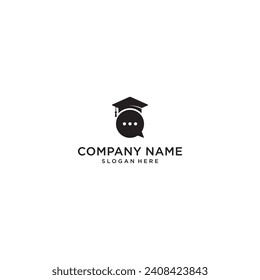 icono vectorial del logotipo del chat de educación de graduación