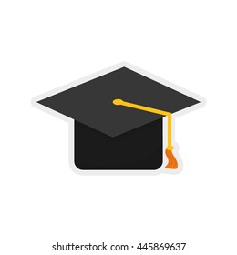 Graduation and education concept represented by graduation cap icon. isolated and flat illustration 