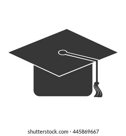 Graduation and education concept represented by graduation cap icon. isolated and flat illustration 