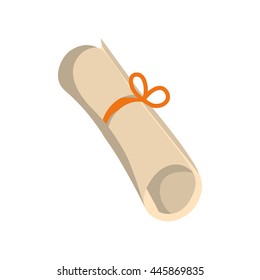 Graduation and education concept represented by diploma icon. isolated and flat illustration 