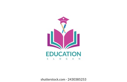 Graduación, logotipo de la educación y símbolo .Vector abstracto logo diseño plantilla.