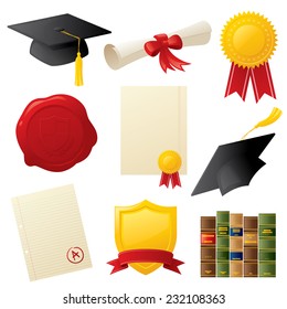 Graduation and education related icons.