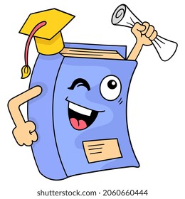 graduation education school education book, vector illustration art. doodle icon image kawaii.