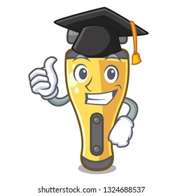 Graduation electric shaver above in cartoon table