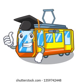 Graduation electric train isolated with the cartoon