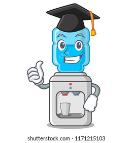 Graduation electric water cooler against the cartoon