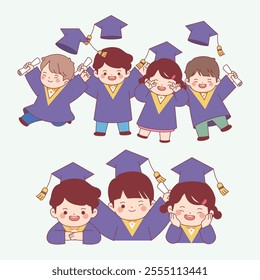 graduation, elementary school students, infants, children, academic mothers, graduation clouds, events, graduation ceremonies, seasons, fun, children, cute, characters