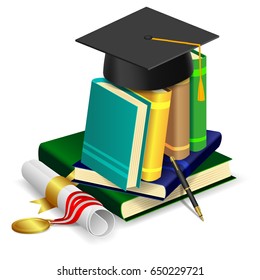 Graduation elements icon design. Vector illustration