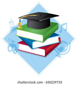 Graduation elements icon design. Vector illustration