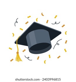 graduation event cap ceremony illustration isolated