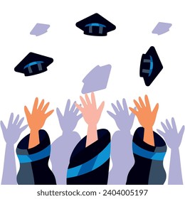 graduation event celebration illustration isolated