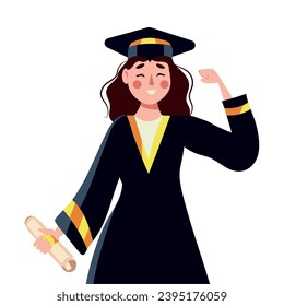 graduation event graduate girl illustration isolated