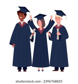 graduation event people isolated illustration