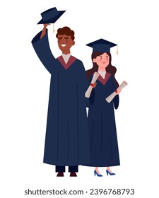 graduation event students illustration isolated