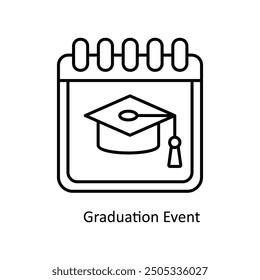 Graduation Event vector filled outline Icon Design illustration. Graphic Design Symbol on White background EPS 10 File