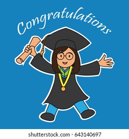 graduation events / happiness of graduation concept, vector illustration
